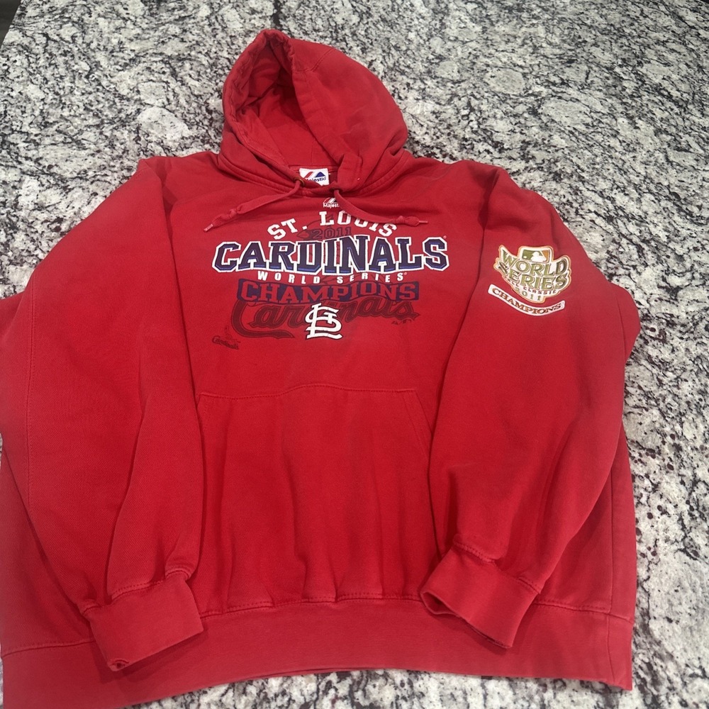 2000's Retro Red St. Louis Cardinals Football Sportswear Graphic Hoodie Size L